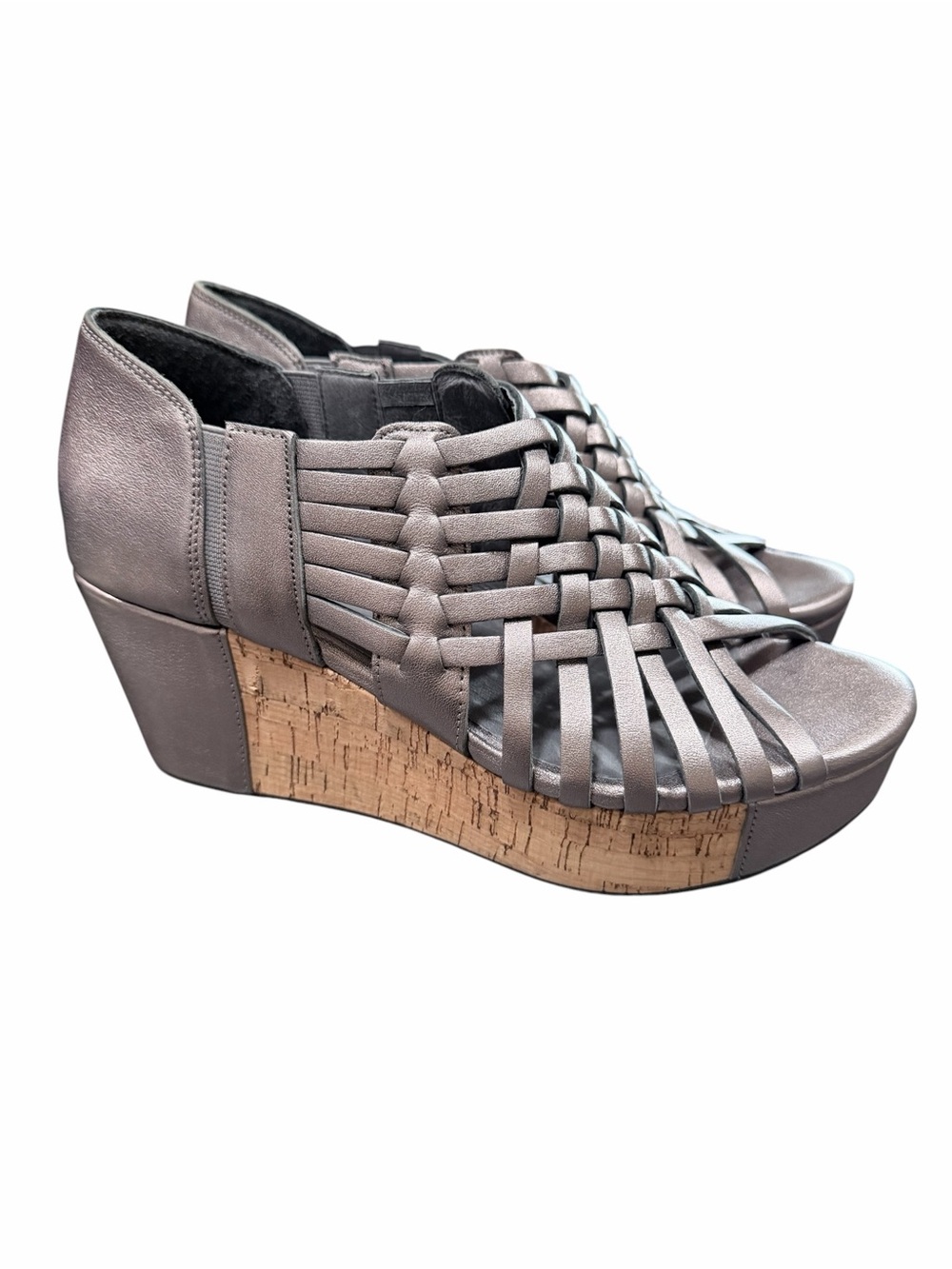 CHOCOLAT BLU Winix Platform Sandal In Pewter Size 8 - Picture 2 of 7